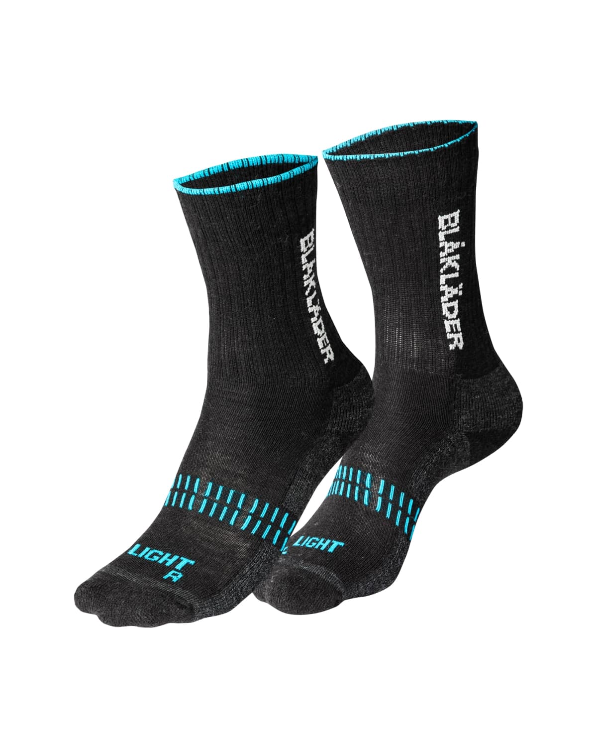 Blåkläder 2191 LIGHT Sokken - Zwart/neonblauw - 45-48 thumbnail 2