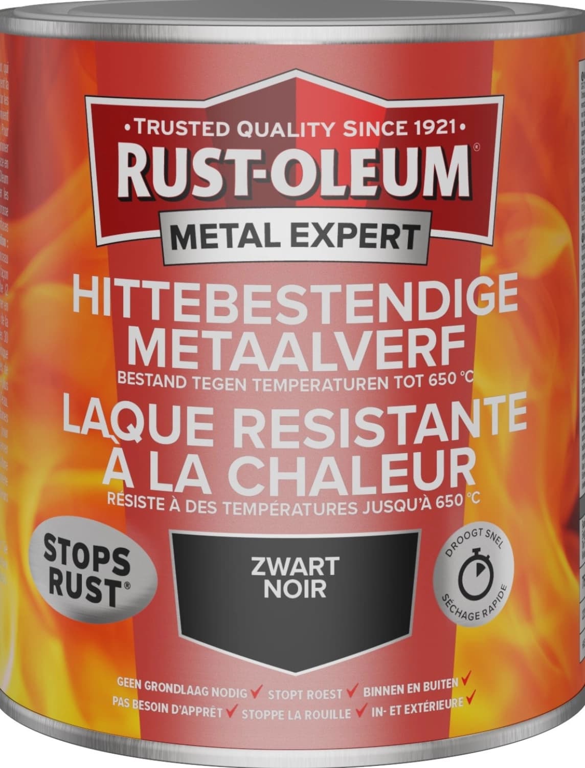 Rust-Oleum Hittebestendige Metaalverf Zwart 0,75L