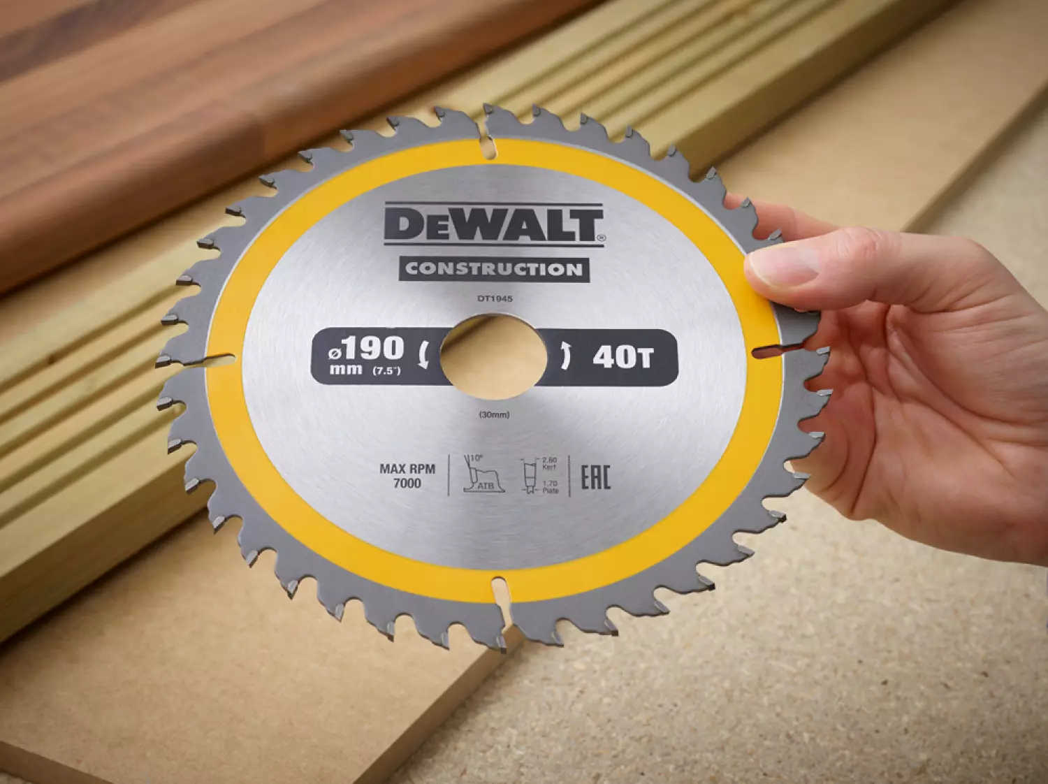 DeWALT DT1945 Cirkelzaagblad - 190 X 30 X 40T - Hout En Non-ferro Metaal thumbnail 3