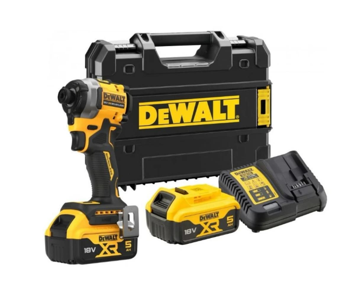 DeWALT DCF850P2T-QW 18V Li-ion XR Accu Slagschroevendraaier Set (2x 5.0Ah) In TSTAK - 1/4"- Koolborstelloos