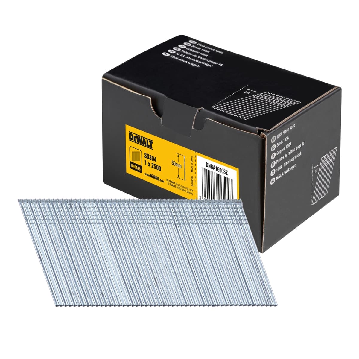 DeWALT DNBA1650SZ RVS Brads Schuin 20° - 16 Gauge - 1.6x50mm (2500st) thumbnail 2