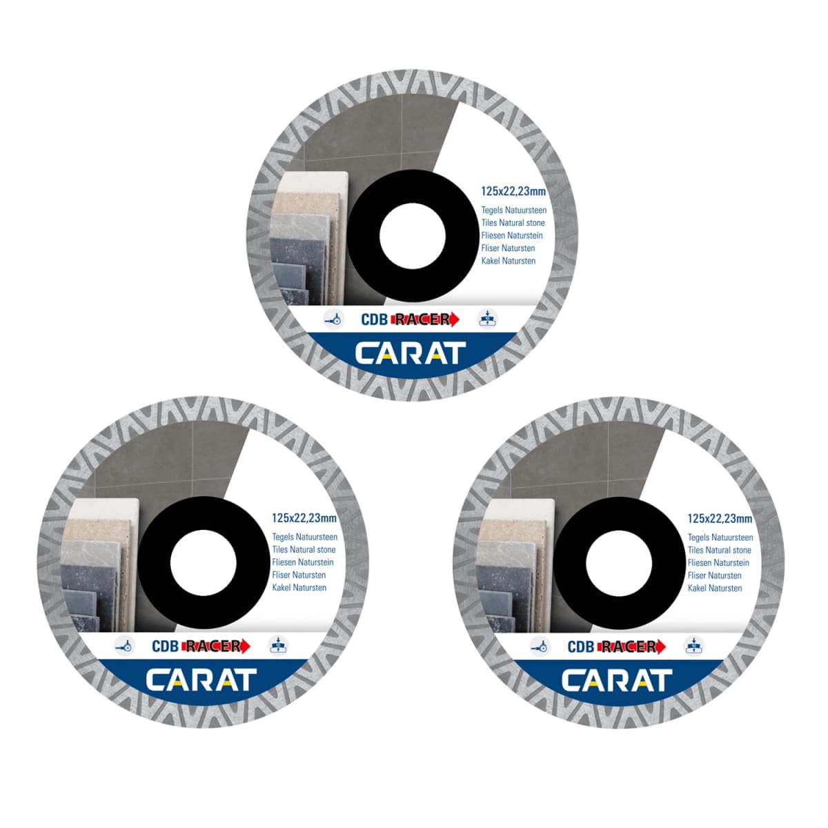 Carat CDBM125A25 3-pack Diamantzaagbladen Voor Tegels - 125 X 22,23mm - CDBM Racer