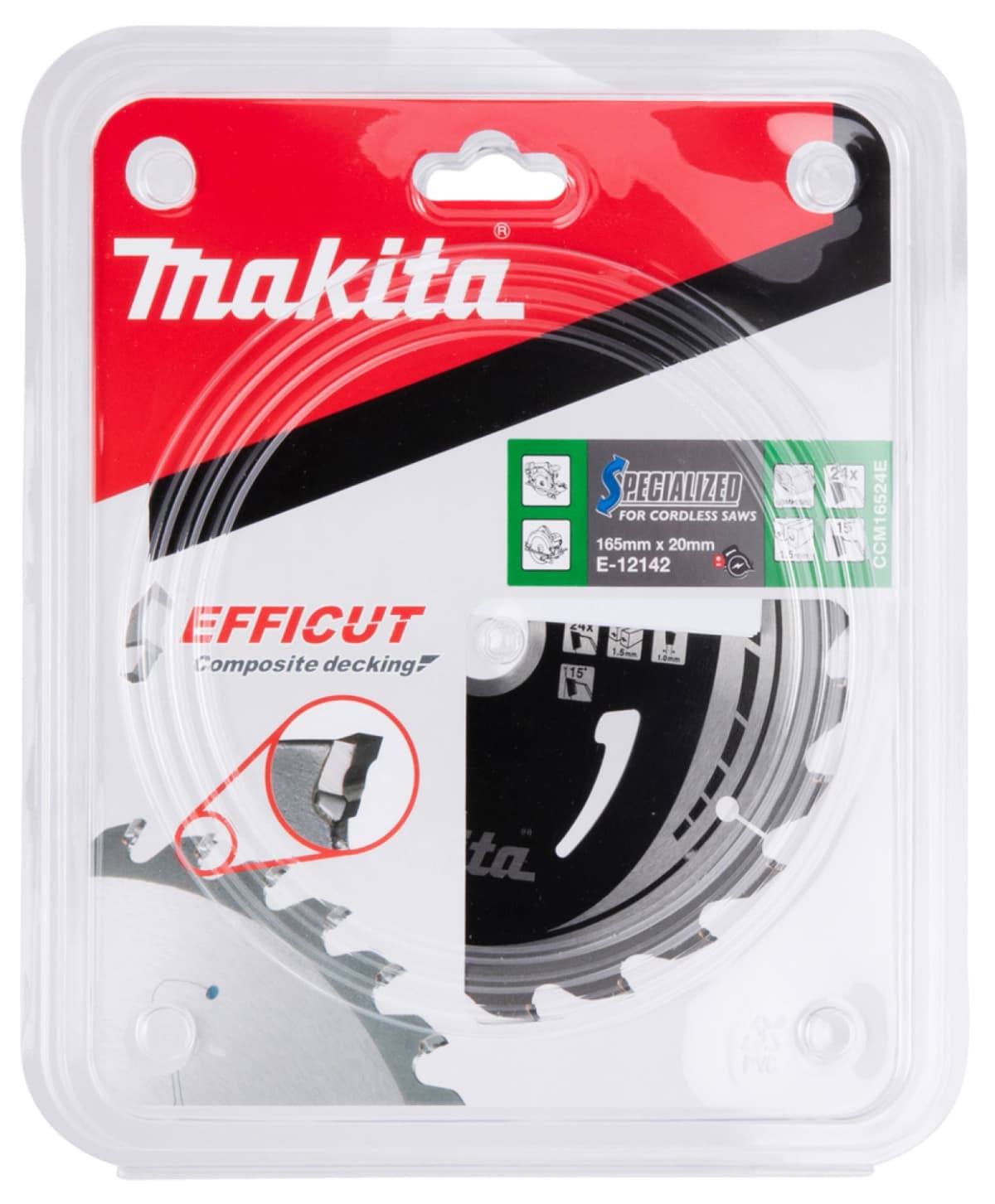 Makita E-12142 Efficut Cirkelzaagblad WPC - 165x20x1,5mm 24T thumbnail 4