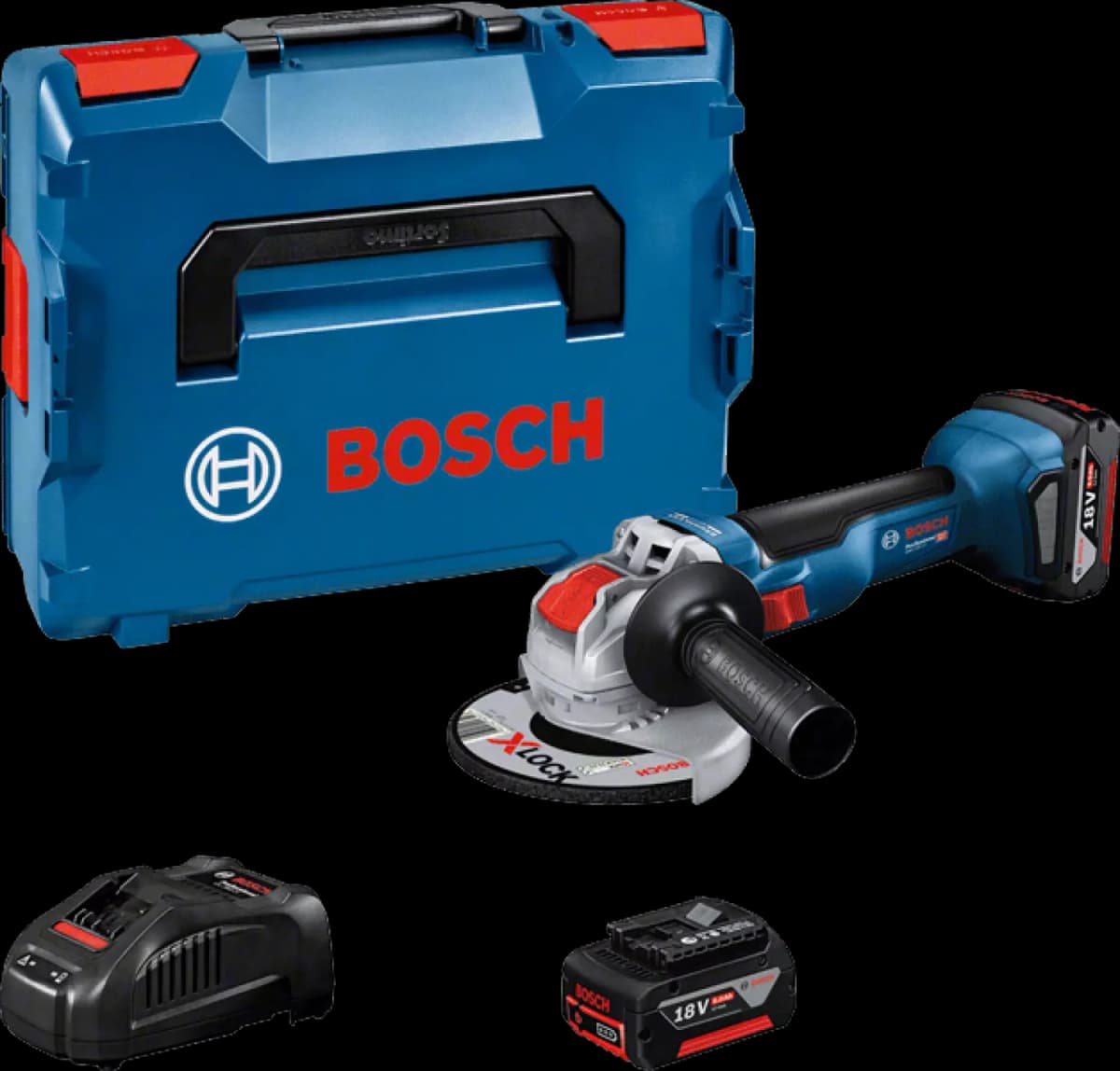 Bosch GWX 18V-10 18V Li-ion Accu Haakse Slijper Set (2x 5.0 Ah) In L-Boxx - 125 Mm - Koolborstelloos
