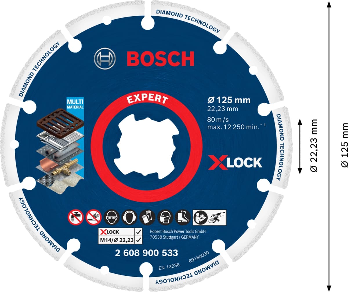 Bosch 2608900533 X-LOCK Diamantschijf Metaal - 125 X 22.23mm thumbnail 4
