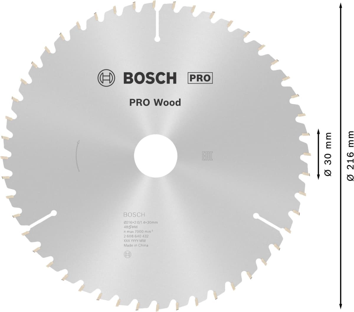 Bosch 2608640432 Optiline Cirkelzaagblad - 216 X 30 X 48T - Hout thumbnail 4