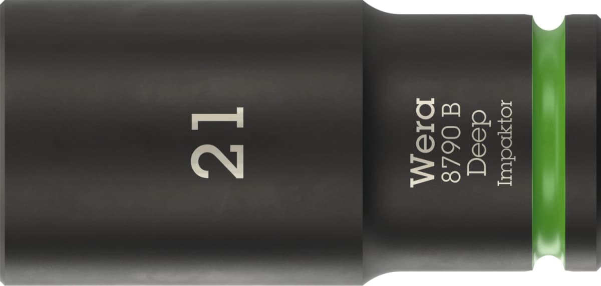 Wera 05005561001 8790 B Impaktor Deep Lange Krachtdop - 3/8"- Zeskant - 21 X 63mm