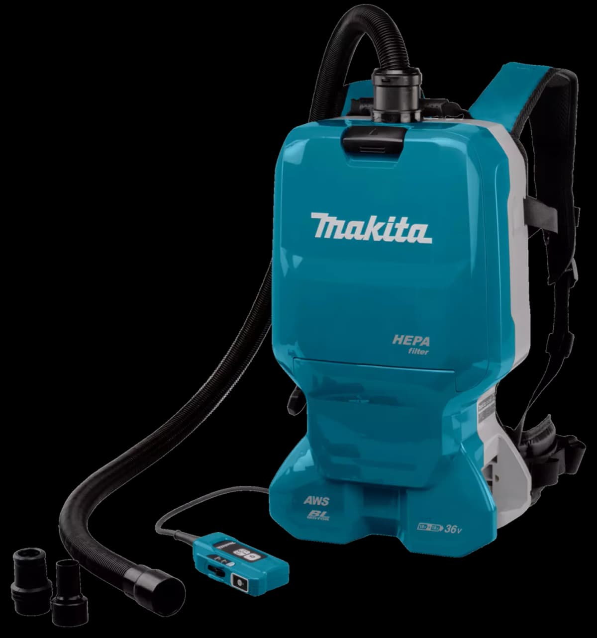 Makita DVC665ZU 2x18V Li-Ion Rugstofzuiger Body Incl. Accessoires - 1800L/min - 110mbar - Koolborstelloos thumbnail 3