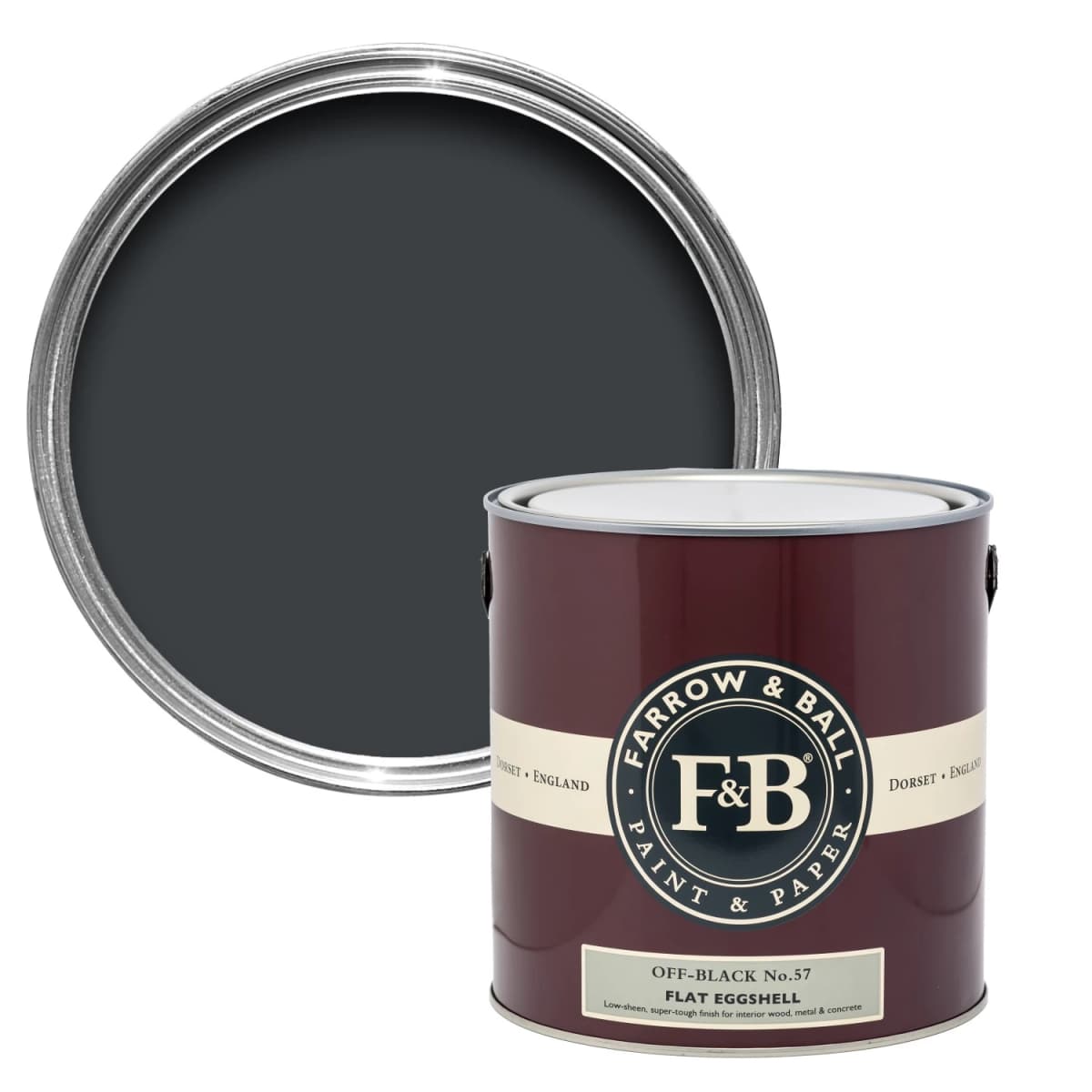 Farrow&Ball Flat Eggshell Off-Black No.57 - 2,5L