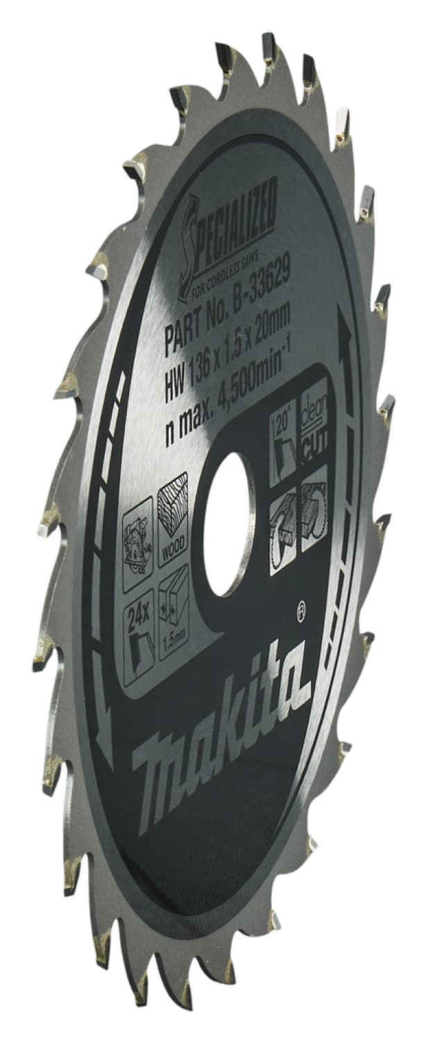 Makita B-33629 Specialized Cirkelzaagblad - 136 X 20 X 24T - Hout thumbnail 2