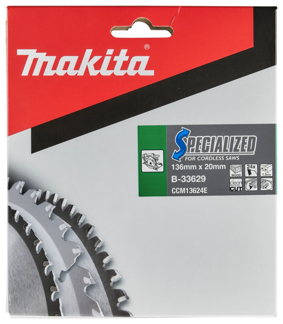 Makita B-33629 Specialized Cirkelzaagblad - 136 X 20 X 24T - Hout thumbnail 4