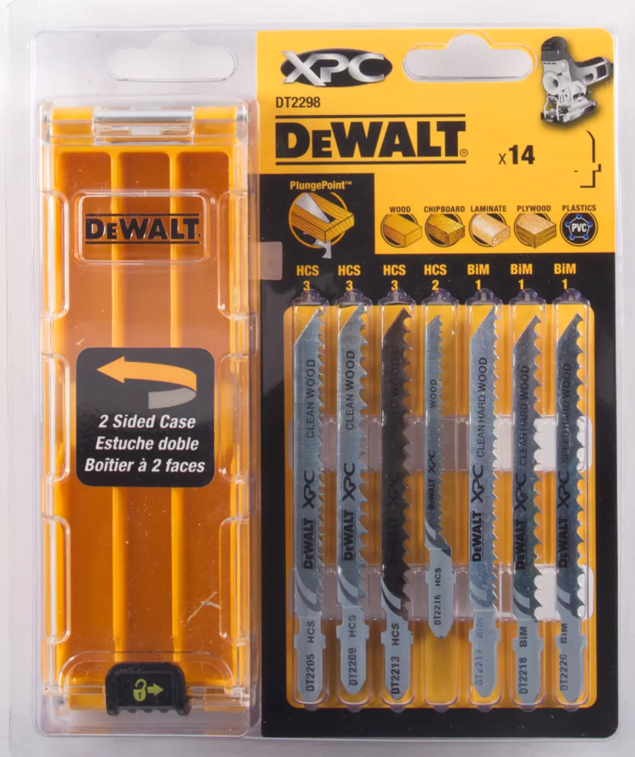 DeWALT DT2298 14 Delig Decoupeerzaagblad Set XPC In Cassette - Hout / Kunststof / Laminaat thumbnail 4