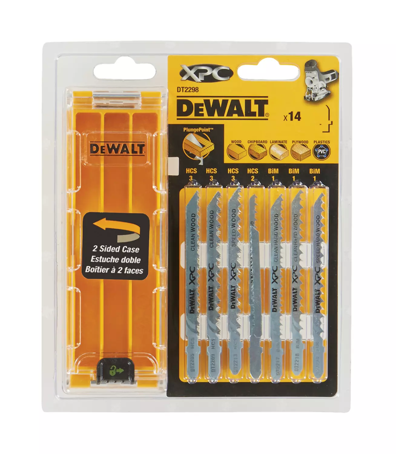 DeWALT DT2298 14 Delig Decoupeerzaagblad Set XPC In Cassette - Hout / Kunststof / Laminaat thumbnail 3