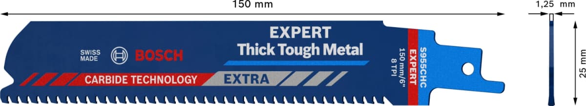 Bosch 2608900366 EXPERT Reciprozaagblad S955CHC - Thick Tough Metal (3st) thumbnail 4