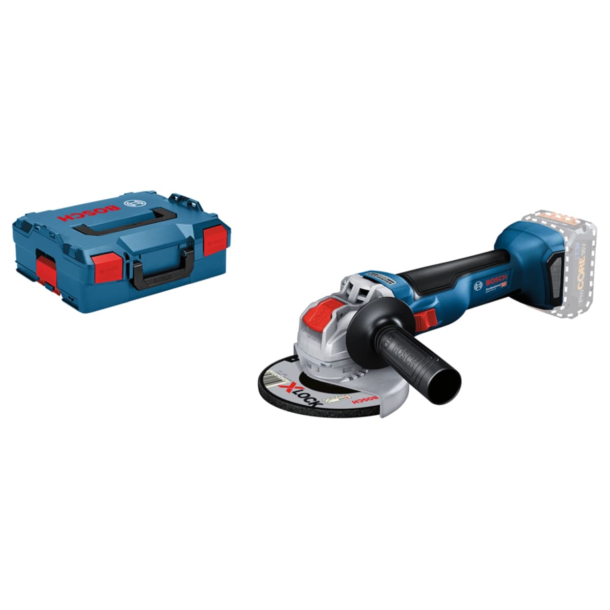 Bosch GWX 18V-10 18V Li-Ion Accu X-LOCK Haakse Slijper Body In L-Boxx - 125mm - Koolborstelloos