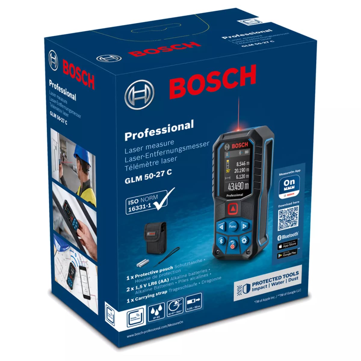 Bosch GLM 50-27 C Professional Laserafstandsmeter - 50m - Rood thumbnail 3