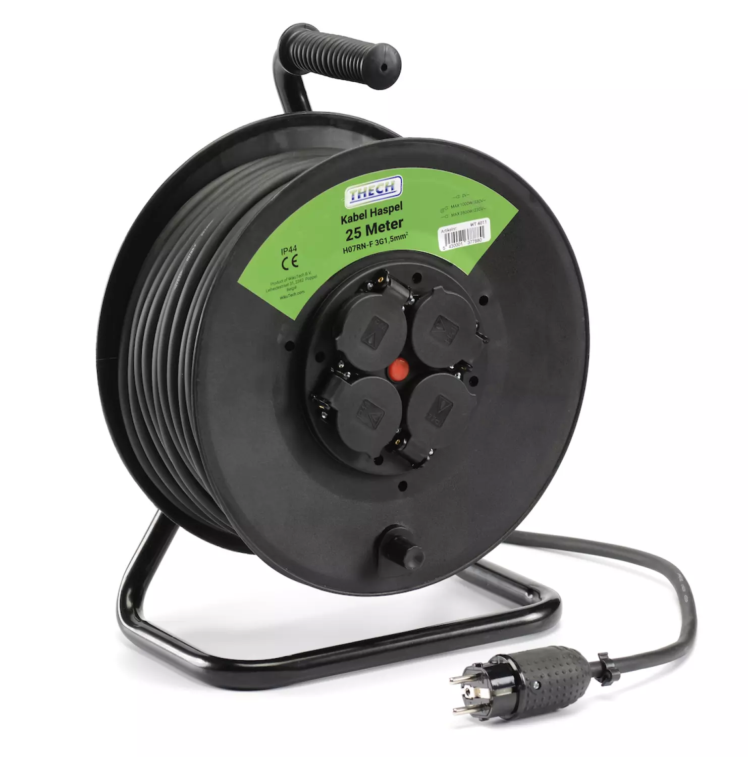 WikuTech WT 4011 - Professionele Kabelhaspel - 25m - H07RN-F 3G 1,5mm²