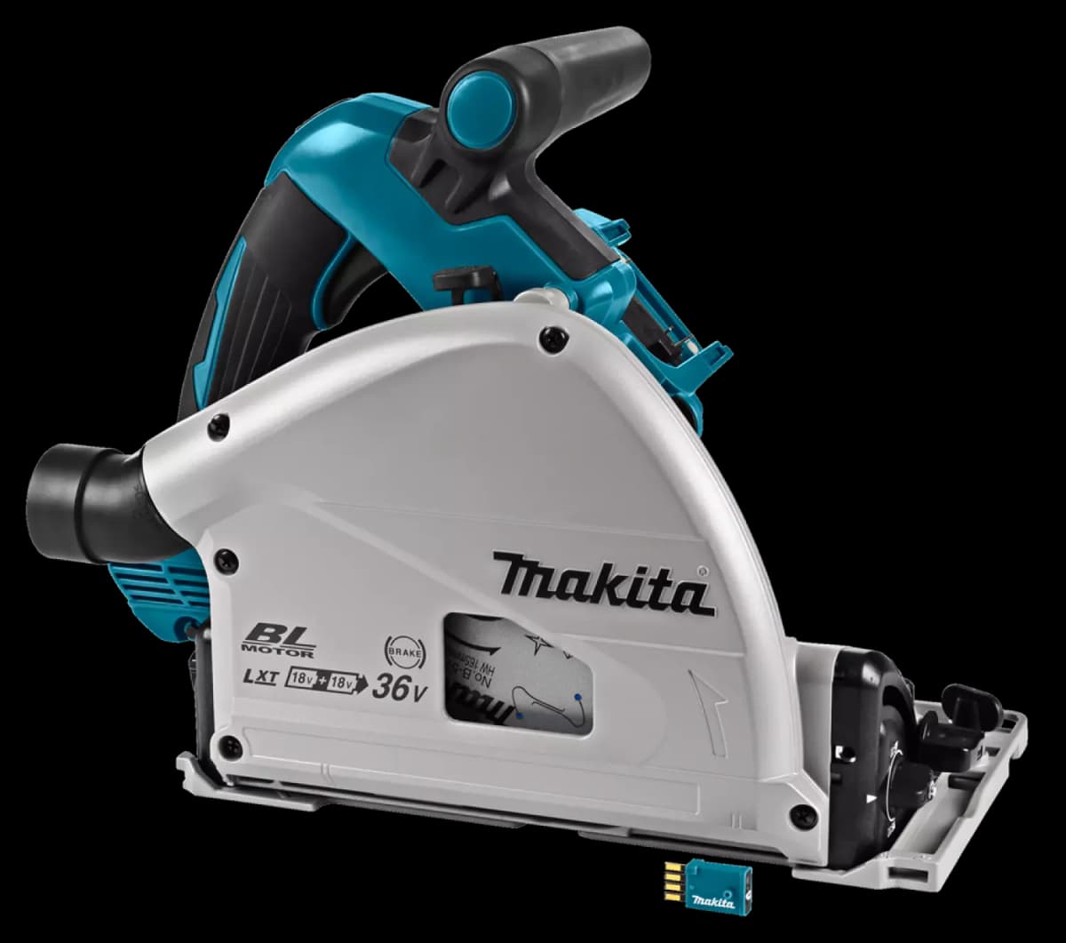 Makita DSP601ZJU 36V (2x 18V) Li-Ion Accu Invalcirkelzaag Body In Mbox (AWS) - 20 X 165mm - Koolborstelloos thumbnail 4