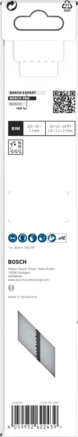 Bosch PRO S1137HBF Thick Metal Precise Reciprozaagblad - 225mm - Metaal (5st) thumbnail 3