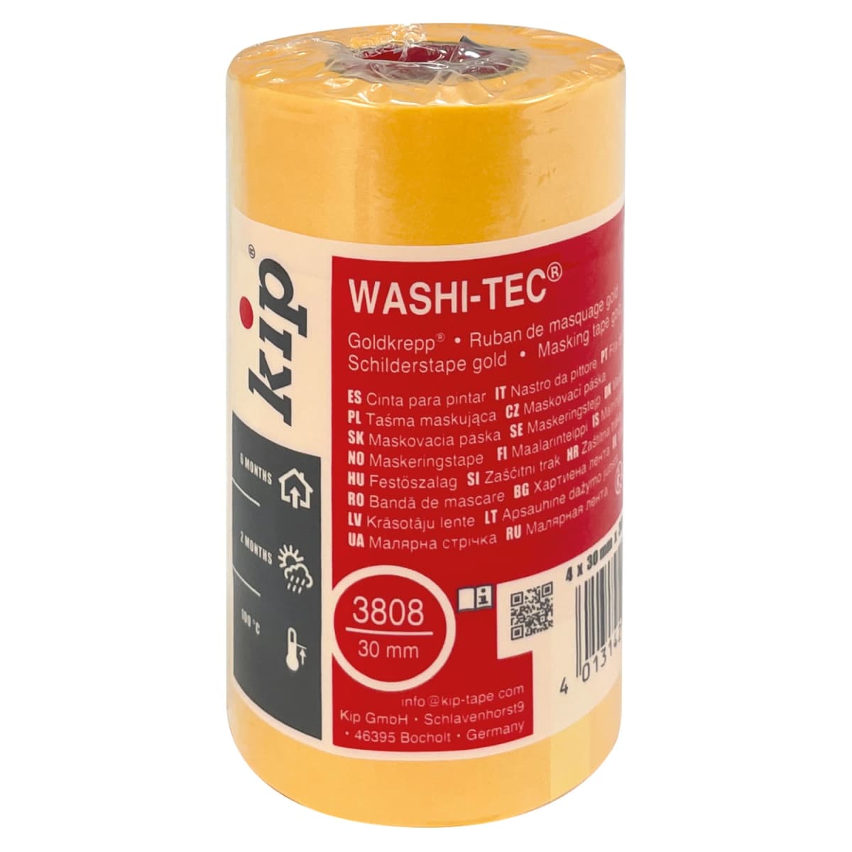 Kip Tape 3808 Washi-Tec Pocket - Oranje 4-pack - 30mm X 30m