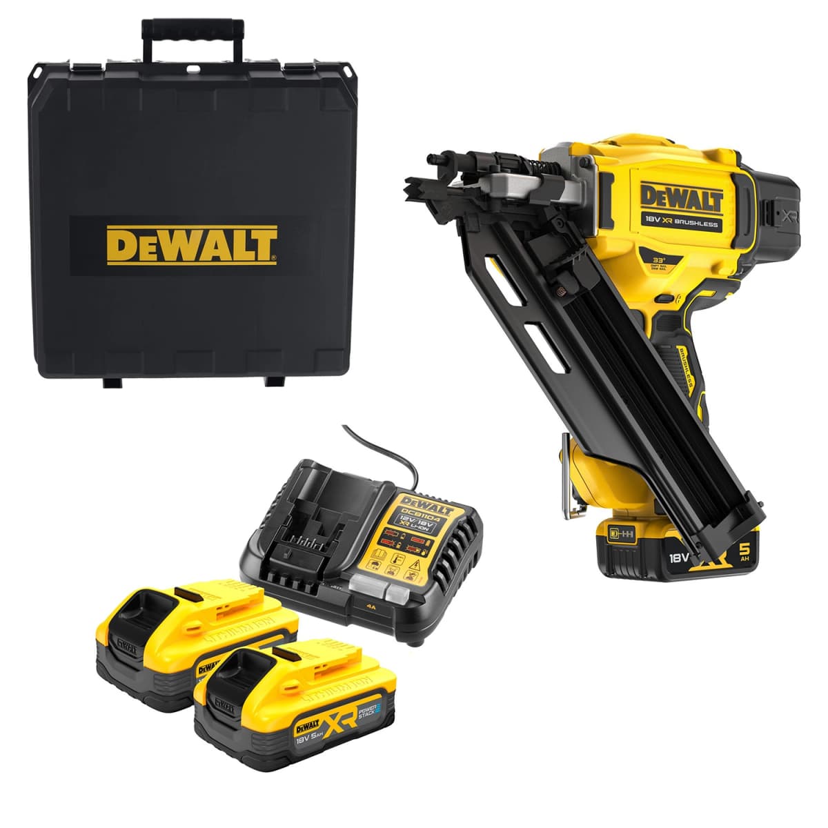 DeWALT DCN930P2-QW 18V Li-ion XR Accu Constructie Tacker Set (2x 5.0Ah) In TSTAK - Enkelschot&Bumpfire - 50-90mm - Koolborstelloos