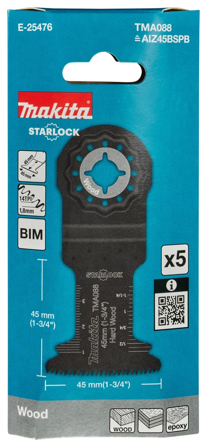 Makita E-25476 TMA088 Invalzaagblad 45x45mm - Hardhout (5st) thumbnail 3