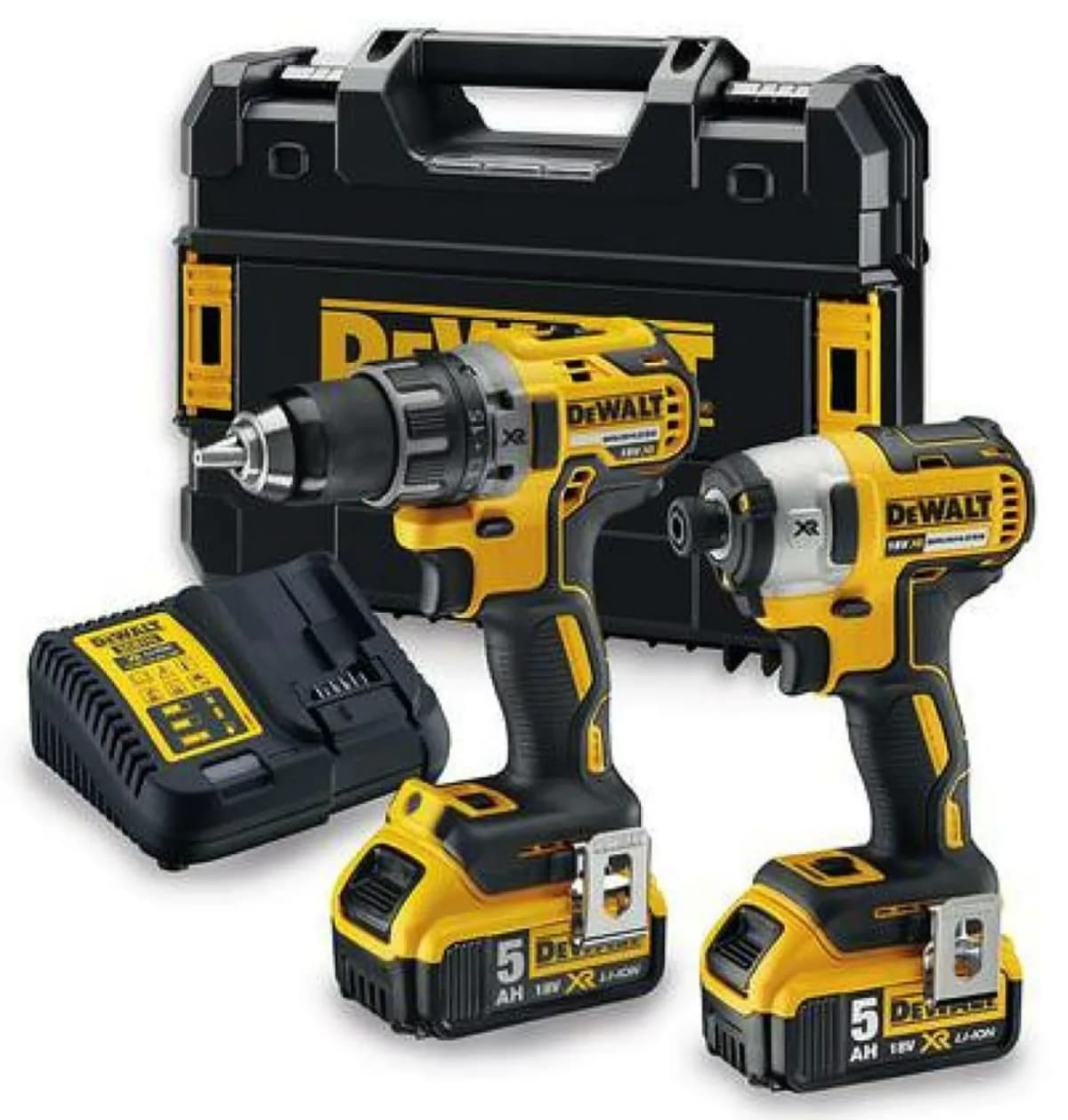 DeWALT DCK268P2T-QW 18V Li-ion XR Accu Boor-/schroefmachine (DCD791)&Accu Slagschroevendraaier (DCF887) Combiset (2x 5,0Ah) In TSTAK - Koolborstelloos
