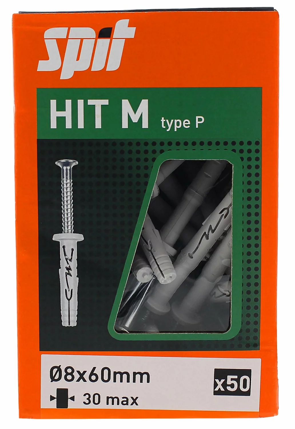 Spit 060091 Slagplug Hit M Met Kraag - 8 X 60mm - PZ2 (50st) thumbnail 2