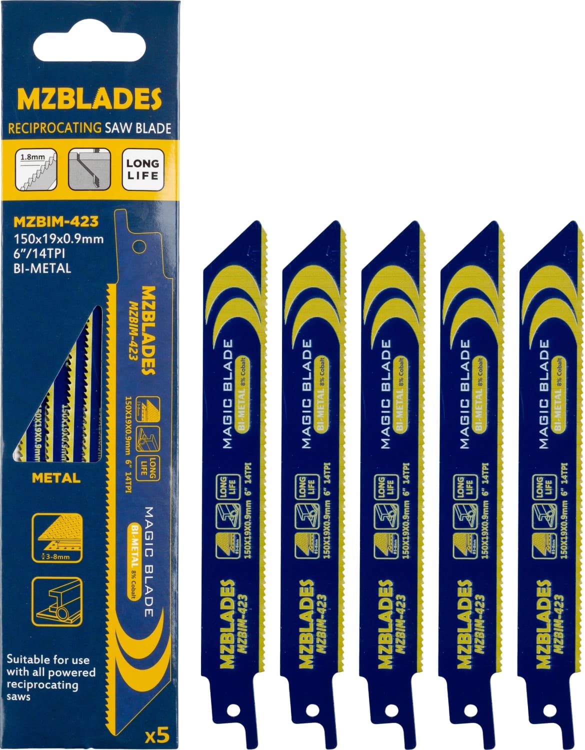 Multizaag MZBIM-423 Reciprozaagblad Bimetaal - 5 Stuks