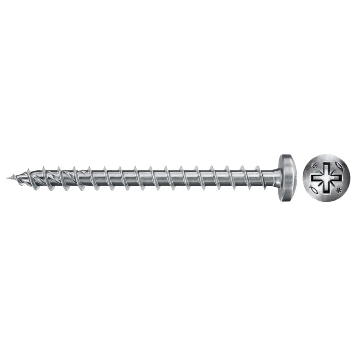 Fischer 670248 Spaanplaatschroef Power-Fast II - PZ2 - 4.0 X 50mm - Bolkop - Voldraad - Verzinkt (200st)