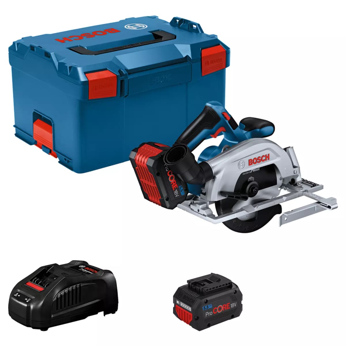 Bosch GKS 18V-57-2 18V Li-ion Accu Cirkelzaag Set (2x 5.5Ah) In L-Boxx - 165mm