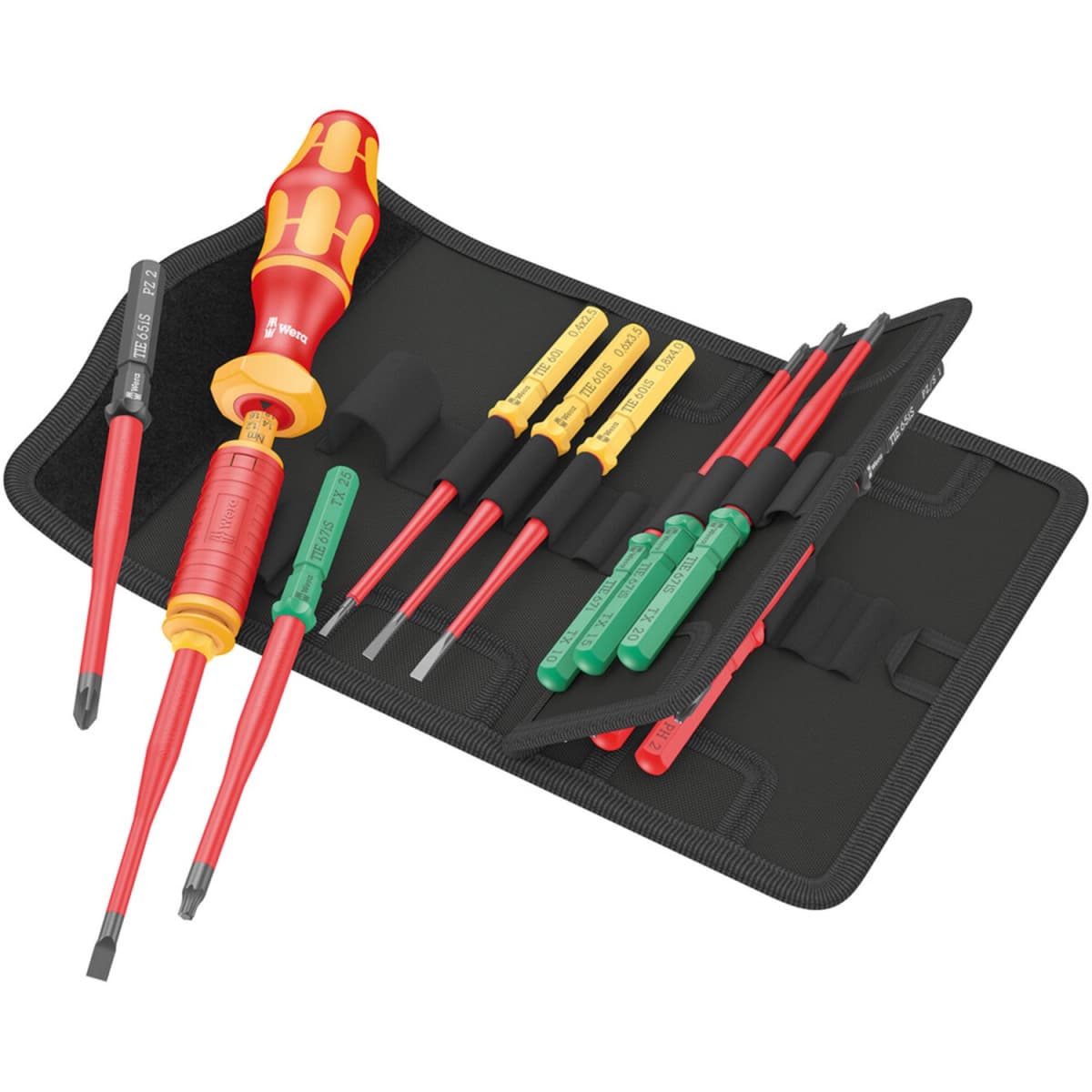 Wera 05006605001 15-delig Kraftform Kompakt VDE 15 Torque 1,2-3,0 Nm Extra Slim 1 Tool Finder Wisselklingenset In Etui