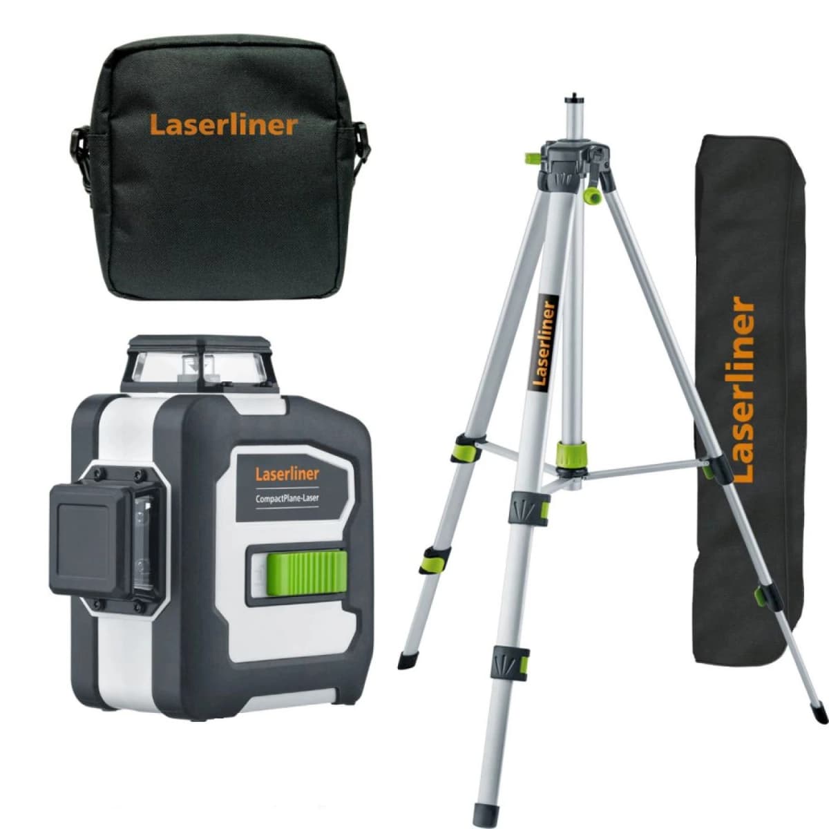Laserliner CompactPlane-Laser 3G Kruislijnlaser Set Incl. Statief In Tas - 3 Lijnen - Groen - 30m