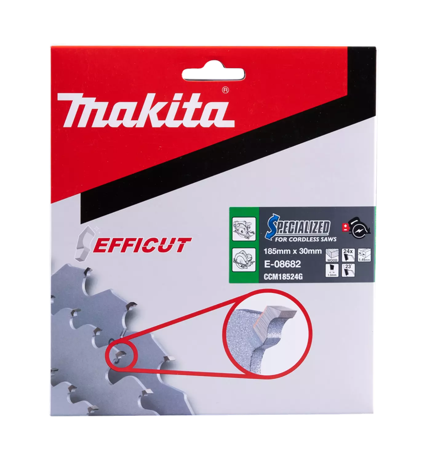 Makita E-08682 Cirkelzaagblad - Efficut - 185x30x24T - Hout thumbnail 3