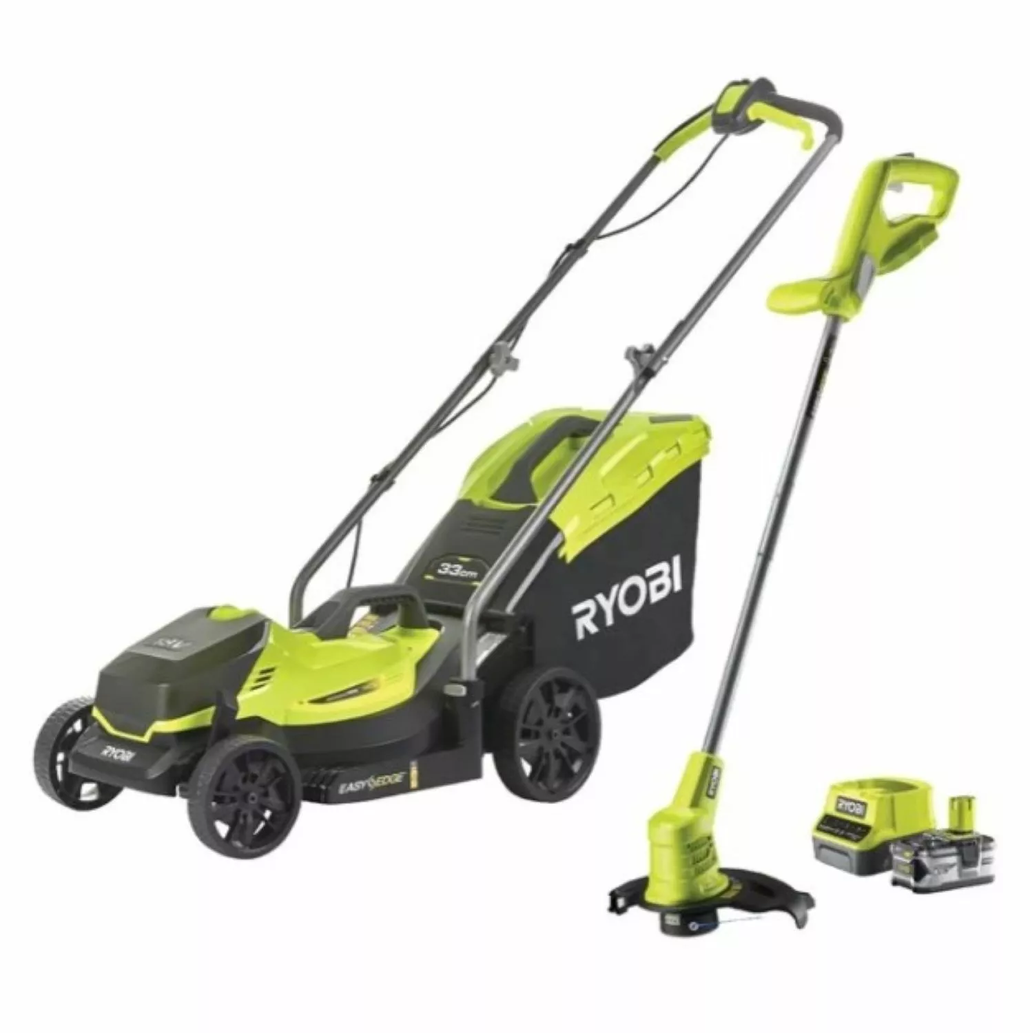 Ryobi ONE+ RLM1833BLT1825M 18V Accu 33cm Grasmaaier&25cm Grastrimmer Kit (incl. 1x 4.0Ah Accu&Lader)