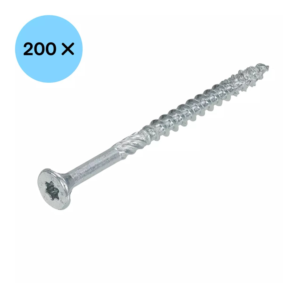 DynaPlus 0281.01.34201 Unischroef - TX25 - 4.5 X 70/42mm - Platkop - Deeldraad - Verzinkt (200st) thumbnail 2