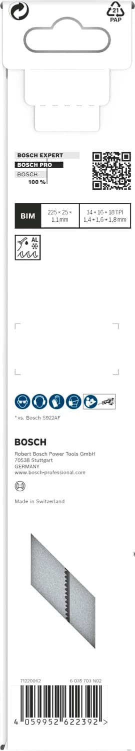 Bosch PRO S1137BEF Medium-Thick Precise Reciprozaagblad - 225mm - Metaal (5st) thumbnail 3