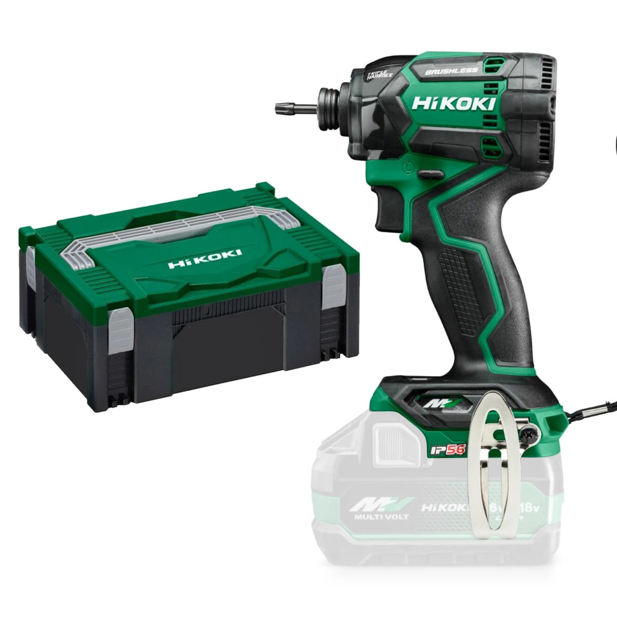 HiKOKI WH36DCW2Z 36V Li-Ion Accu Slagschroevendraaier Body In HSC - 215Nm - Koolborstelloos