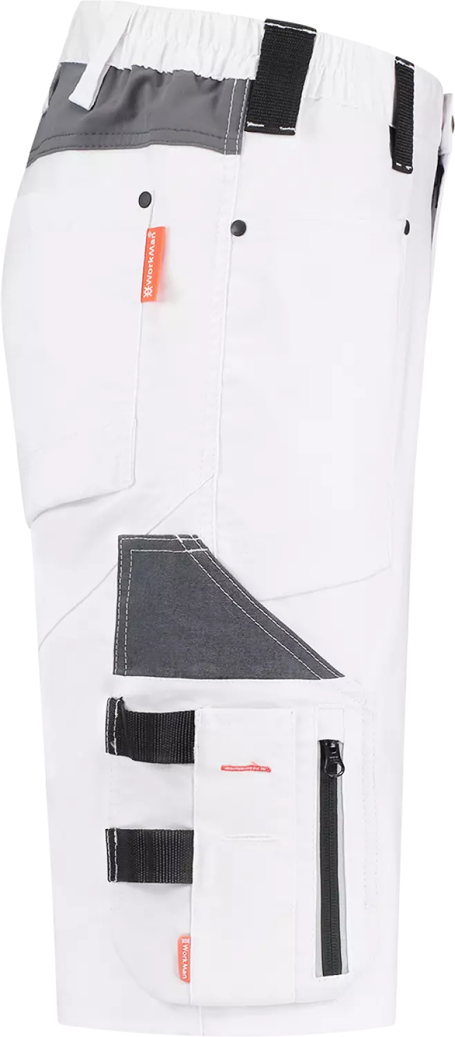 Workman 9083 STRETCH Bermuda Werkbroek P2S - Wit / Grijs - Maat 56 (40/34) thumbnail 4