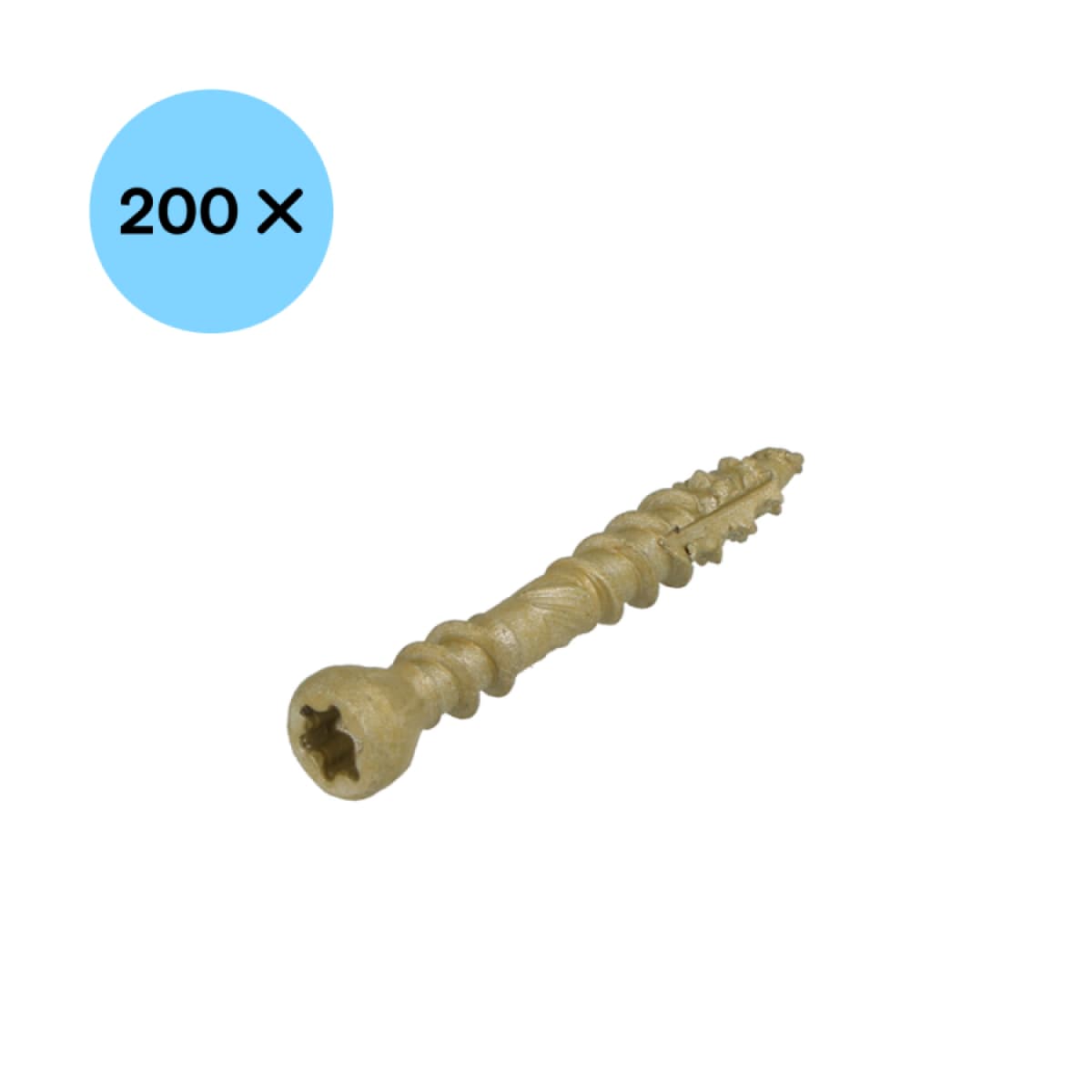 DynaPlus 0283.08.41901 Vlonderschroef - TX20 - 5.0 X 50/30mm - 60 Graden Platkop - Deeldraad - Verzinkt (200st) thumbnail 2