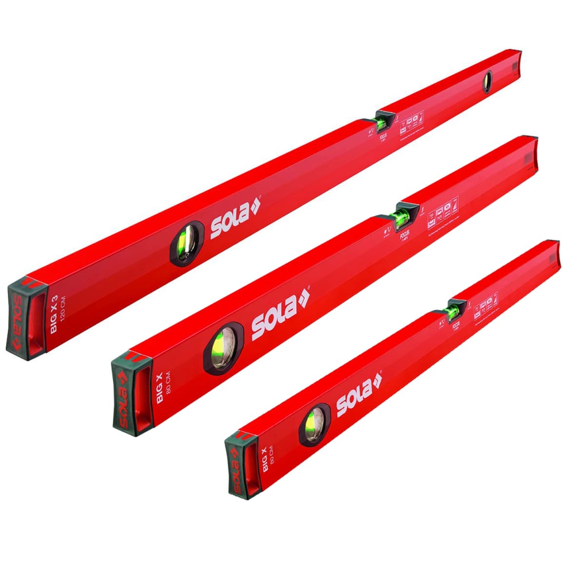 Sola Big X Aluminium Waterpas Triple Combo Set - 400 / 800 / 1200mm