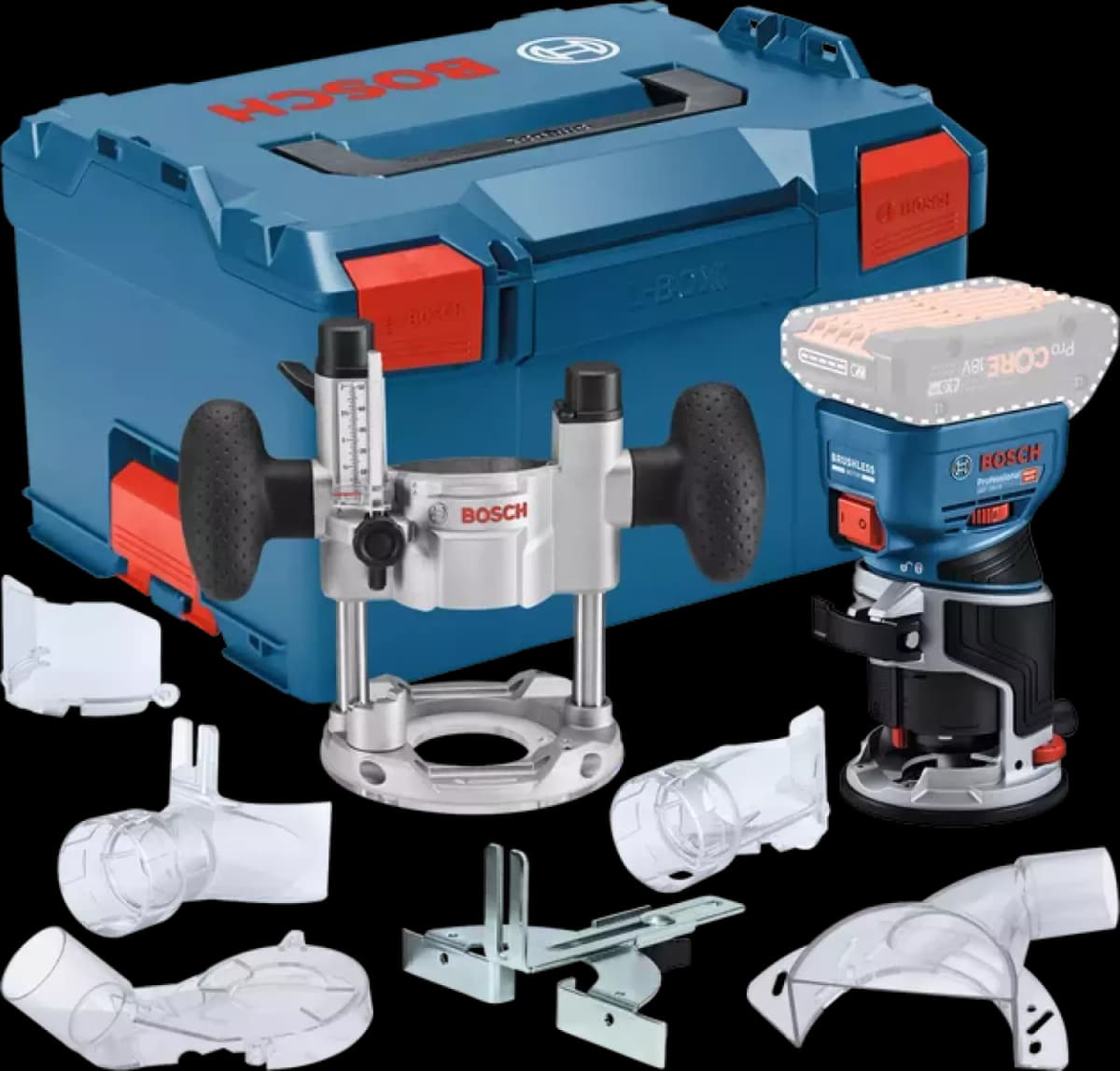 Bosch GKF 18V-8 18V Accu Kantenfrees Body Inclusief Accessoires In L-boxx - 8mm