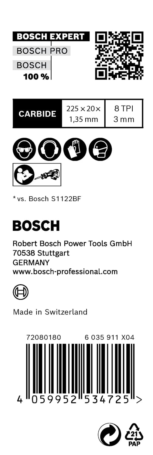 Bosch EXPERT S1157CHM Vehicle Rescue Reciprozaagblad - 175mm - Staal (10st) thumbnail 3