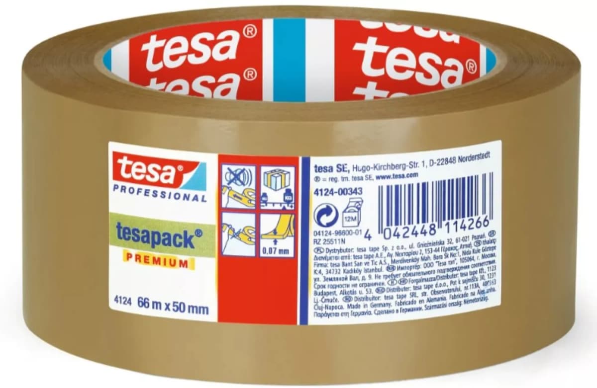 Tesa 4124 Verpakkingstape PVC Bruin - 50mm X 66m