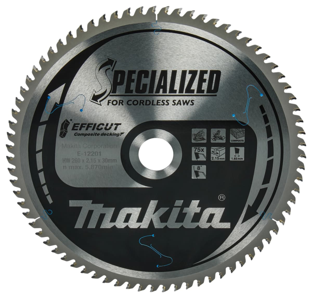 Makita E-12201 Efficut Cirkelzaagblad WPC - 260x30x2,15mm 75T