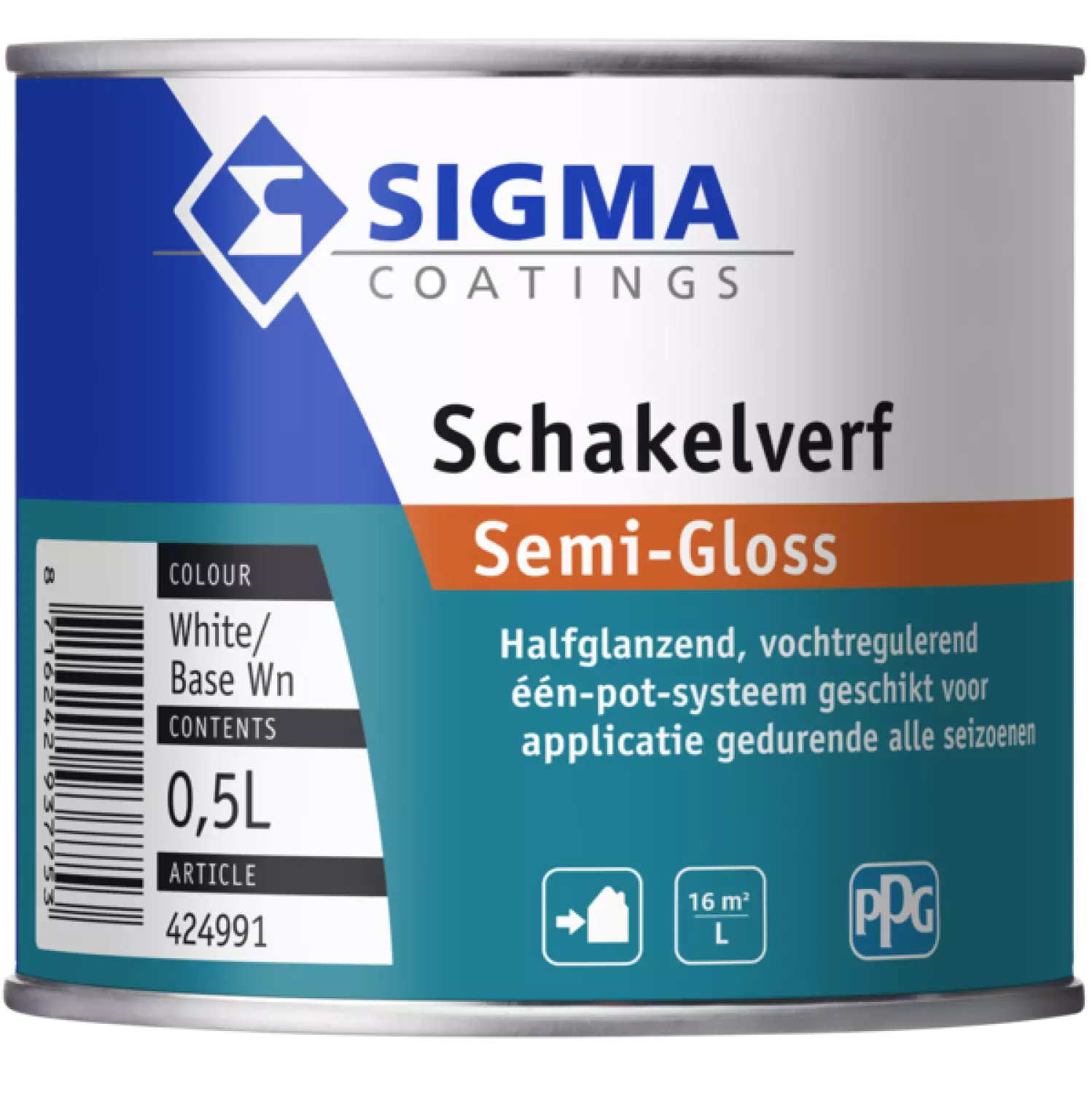 Sigma Schakelverf Semi-Gloss - Op Kleur Gemengd - 0,5L - Lak