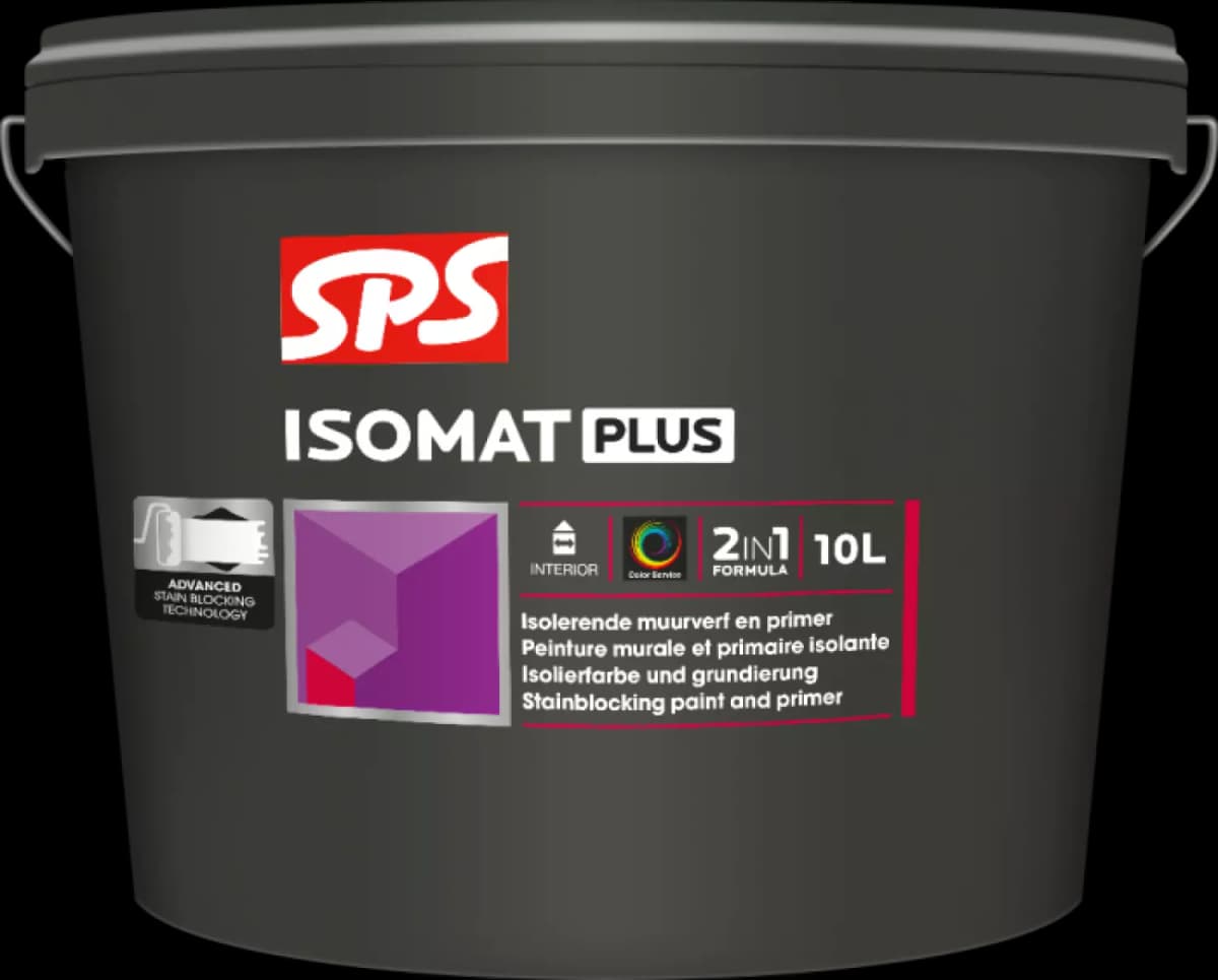 SPS Isomat Plus Muurverf En Primer - Op Kleur Gemengd - 4L