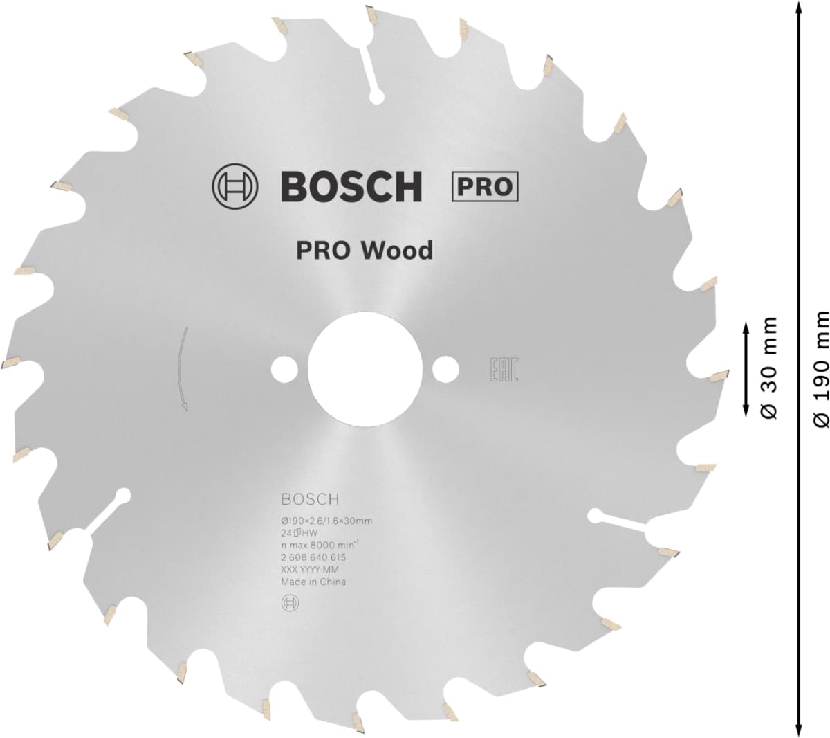 Bosch 2608640615 Optiline Cirkelzaagblad - 190 X 30 X 24T - Hout thumbnail 4