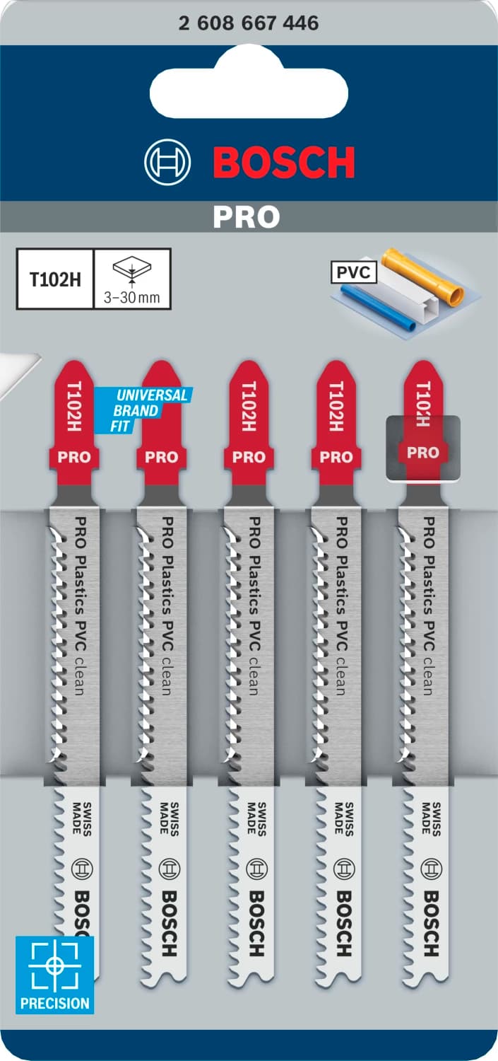 Bosch PRO T102H Plastics PVC Clean Decoupeerzaagblad - 100mm - Kunststof (5st) thumbnail 2