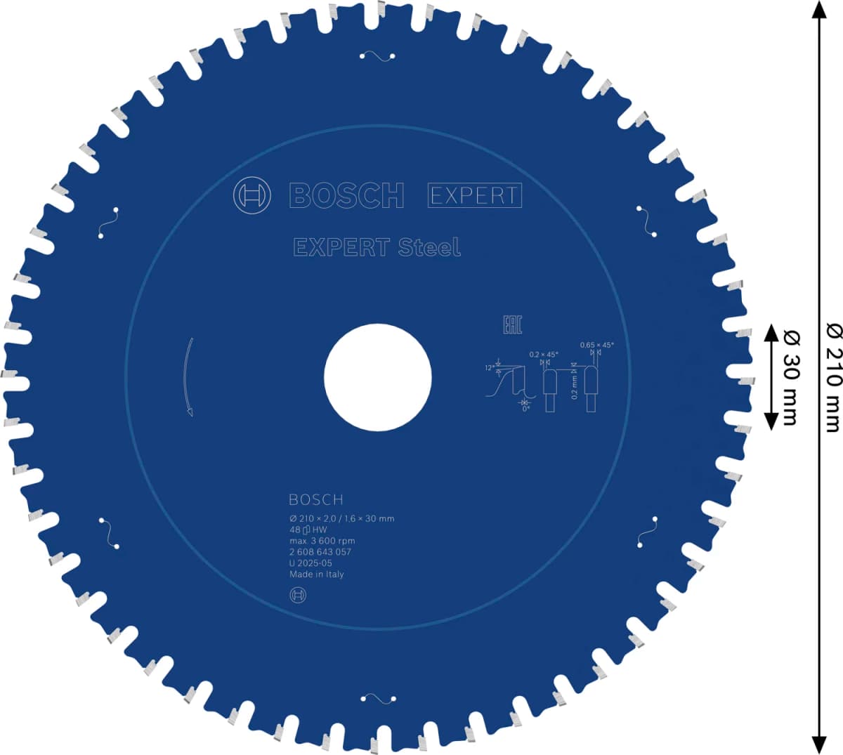 Bosch 2608643057 Expert Cirkelzaagblad - 210 X 30 X 48T - Metaal - Carbide thumbnail 4